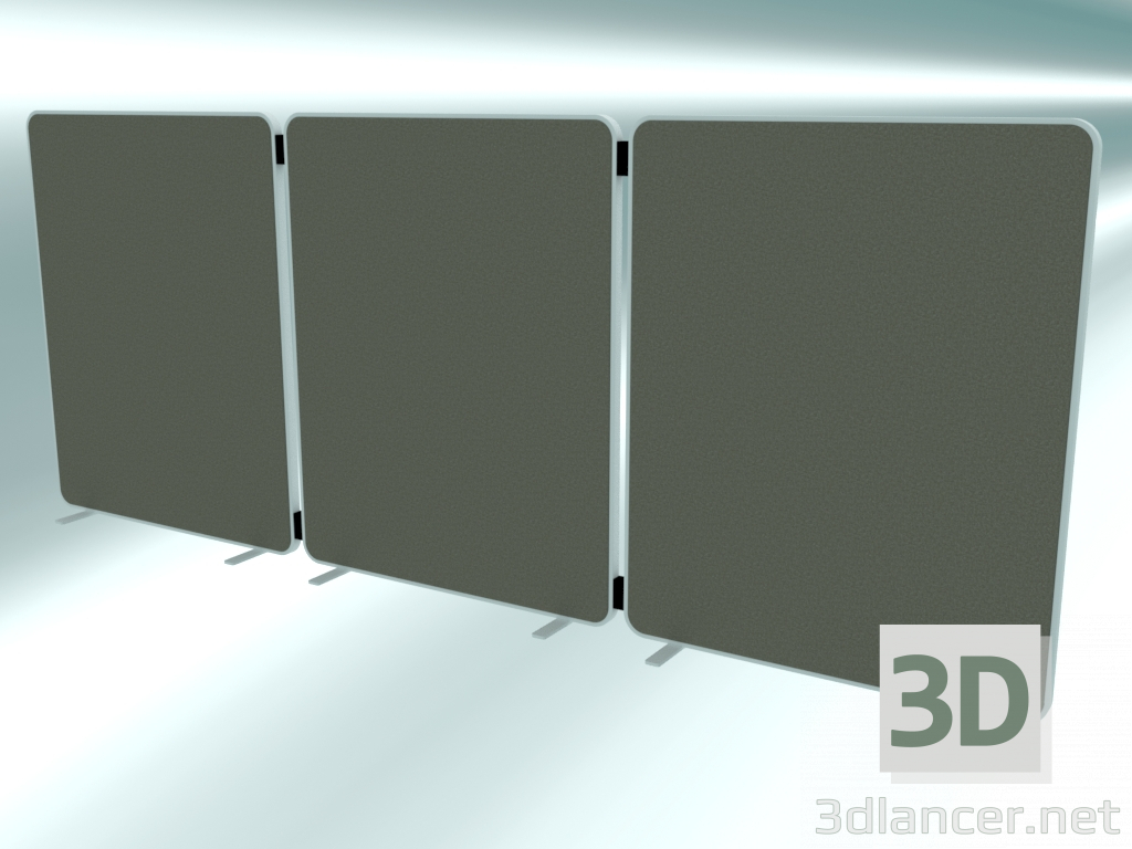 3D Modell Moderner Bürotrenner SCREEN Wandform - Vorschau
