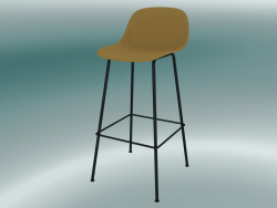 Cadeira alta com encosto e base em tubos de fibra (H 75 cm, ocre, preto)
