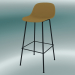 Modelo 3d Cadeira alta com encosto e base em tubos de fibra (H 75 cm, ocre, preto) - preview