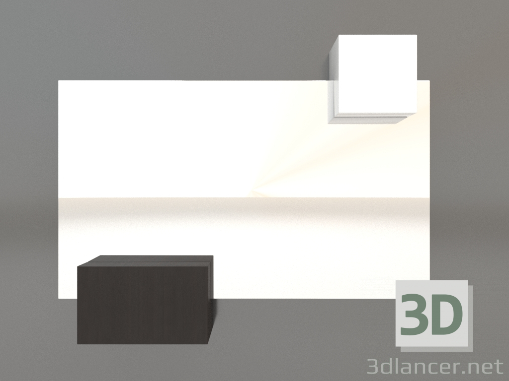 3D modeli Ayna ZL 07 (753х593, ahşap kahverengi koyu, beyaz) - önizleme