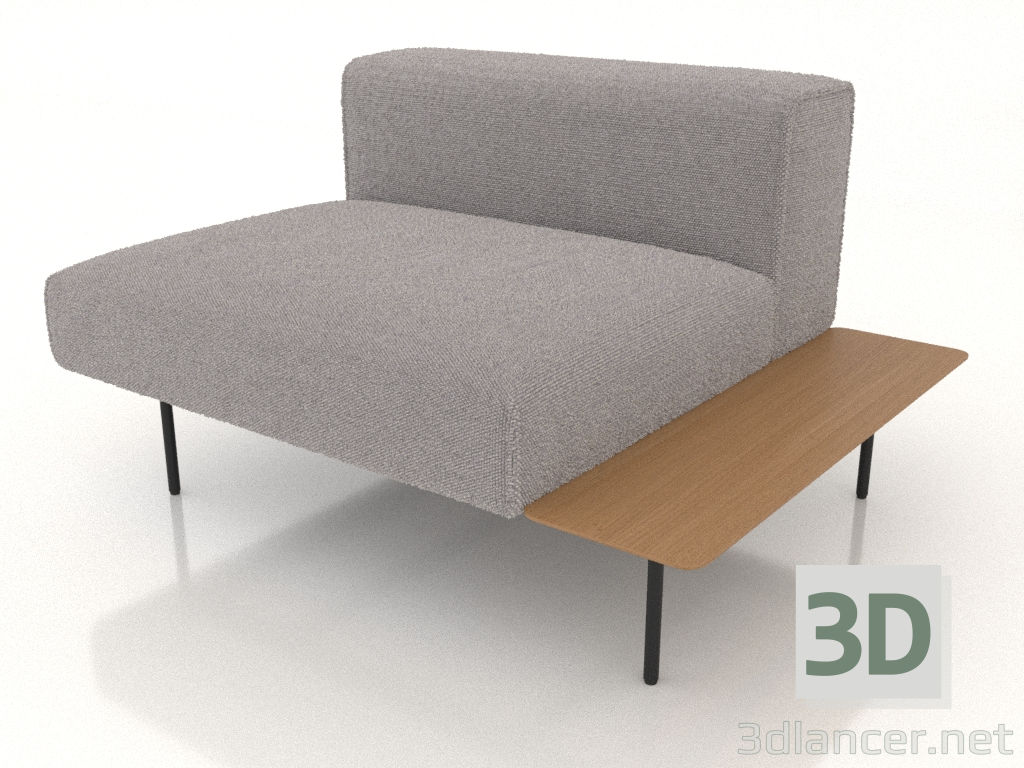 3D modeli Sağda raflı 1 kişilik kanepe modülü (seçenek 3) - önizleme