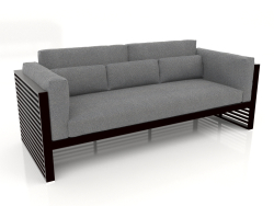 3-Sitzer-Sofa mit hoher Rückenlehne (Schwarz)