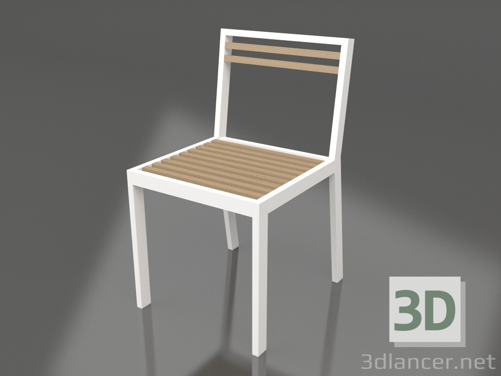 modèle 3D Chaise de salle à manger (Blanc) - preview