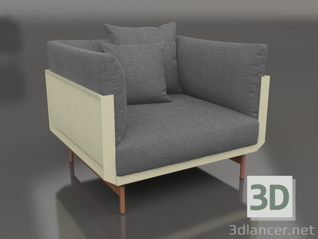 3d model Armchair (Gold) - preview