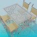 3d model Outdoor table and chairs - preview