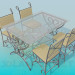 3d model Outdoor table and chairs - preview