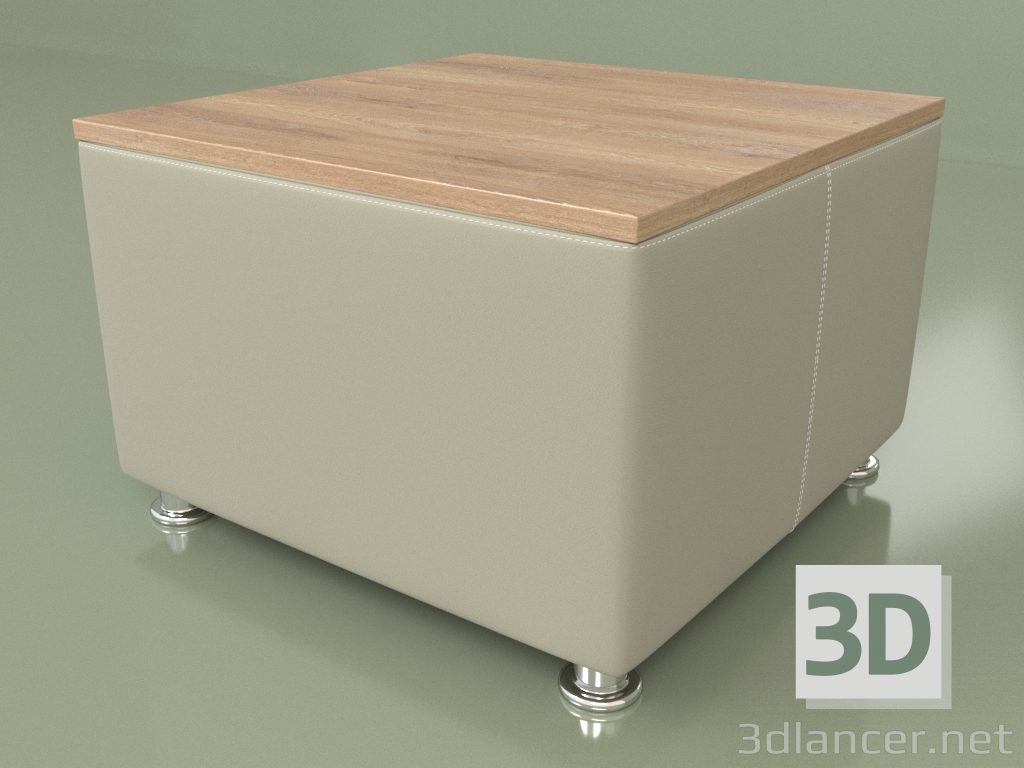 modello 3D Tavolino Malta (pelle bianca) - anteprima