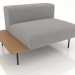 3d model 1-seater sofa module with a shelf on the left (option 3) - preview