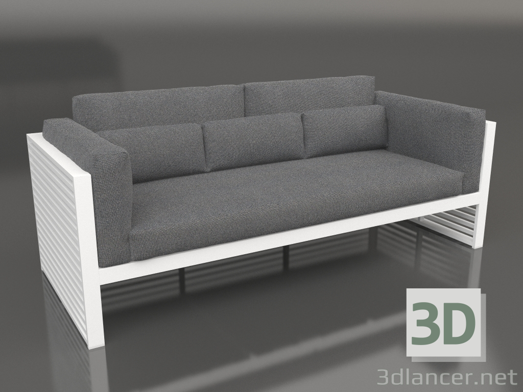 3d model 3-seater sofa with a high back (White) - preview