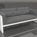 Modelo 3d Sofá de 3 lugares com encosto alto (Branco) - preview