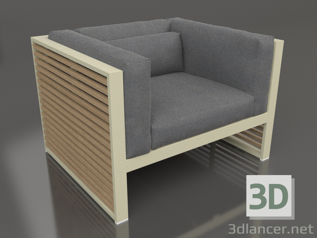 modèle 3D Chaise longue (Or) - preview