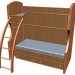 3d model Bed 2 bunk A905 - preview