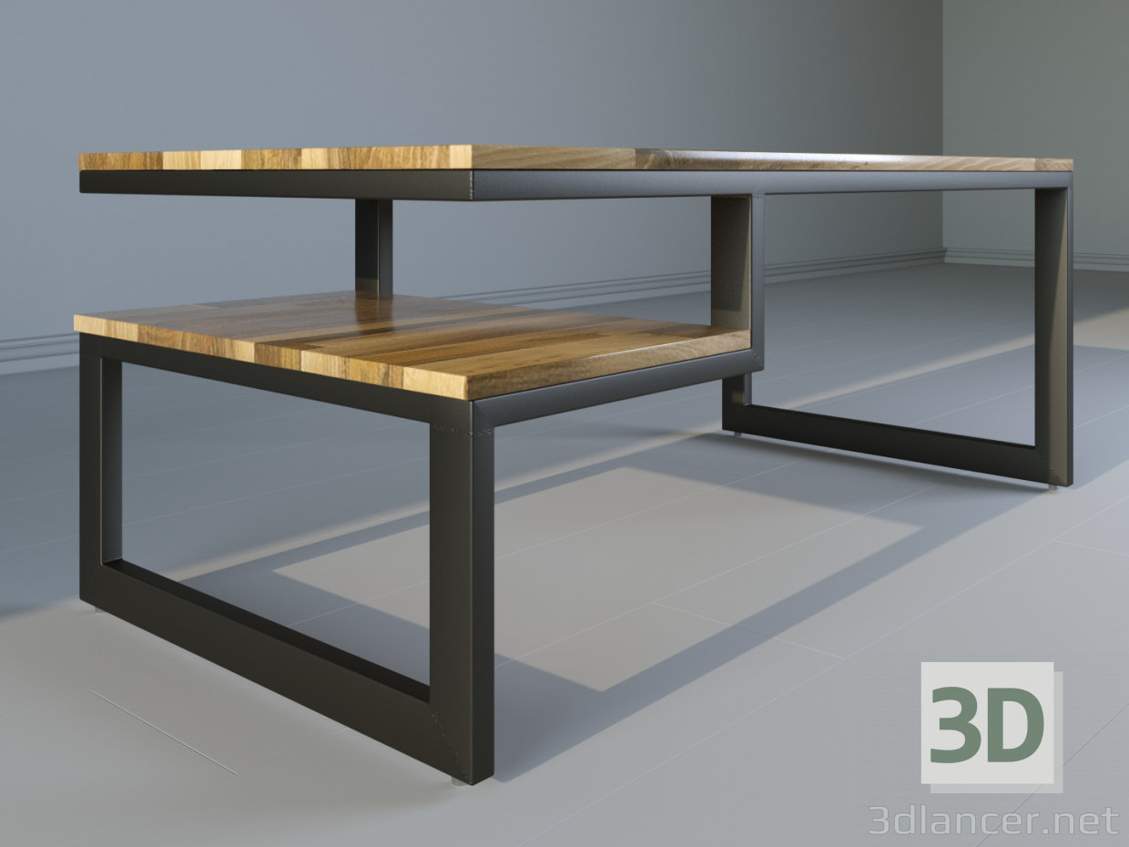 modello 3D Tavolino stile LOFT - anteprima