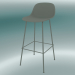 3d model Bar chair with back and base made of Fiber tubes (H 75 cm, Gray) - preview