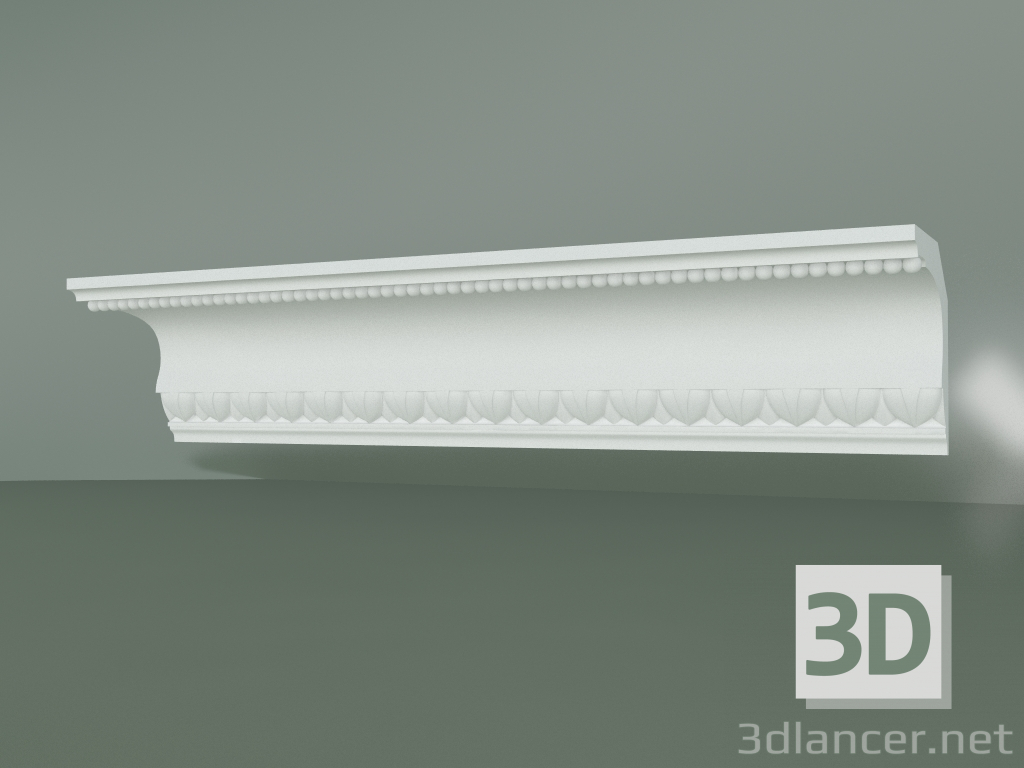 modello 3D Cornicione in gesso con ornamento KV075 - anteprima