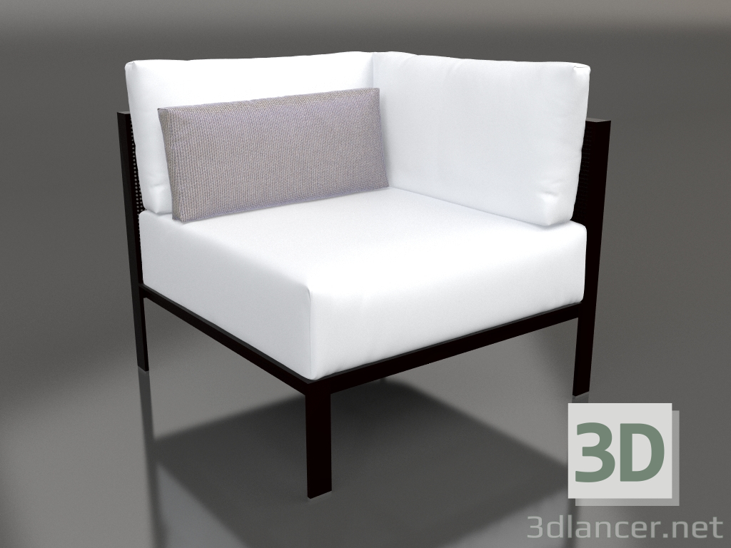 modèle 3D Module canapé, section 6 (Noir) - preview
