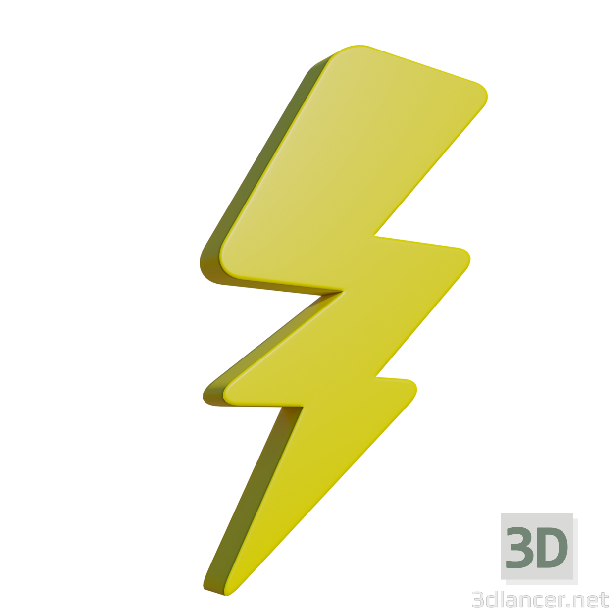 3d Electricity symbol model buy - render