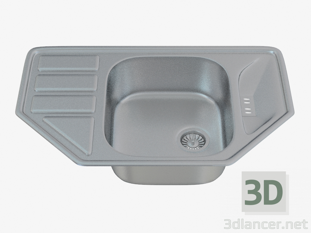 modello 3D Lavello della cucina in acciaio swing (ZYS-4613 49546) - anteprima