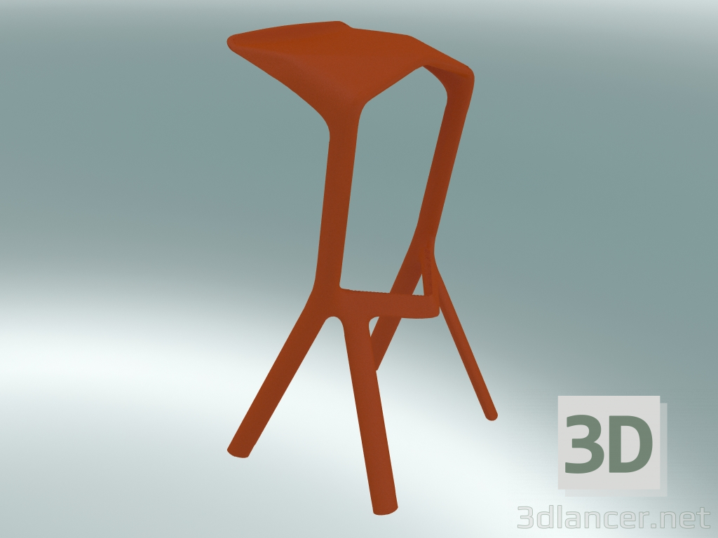 modello 3D Sgabello MIURA (8200-00, arancio puro) - anteprima