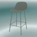 Modelo 3d Cadeira alta com encosto e base em tubos de fibra (H 65 cm, cinza) - preview