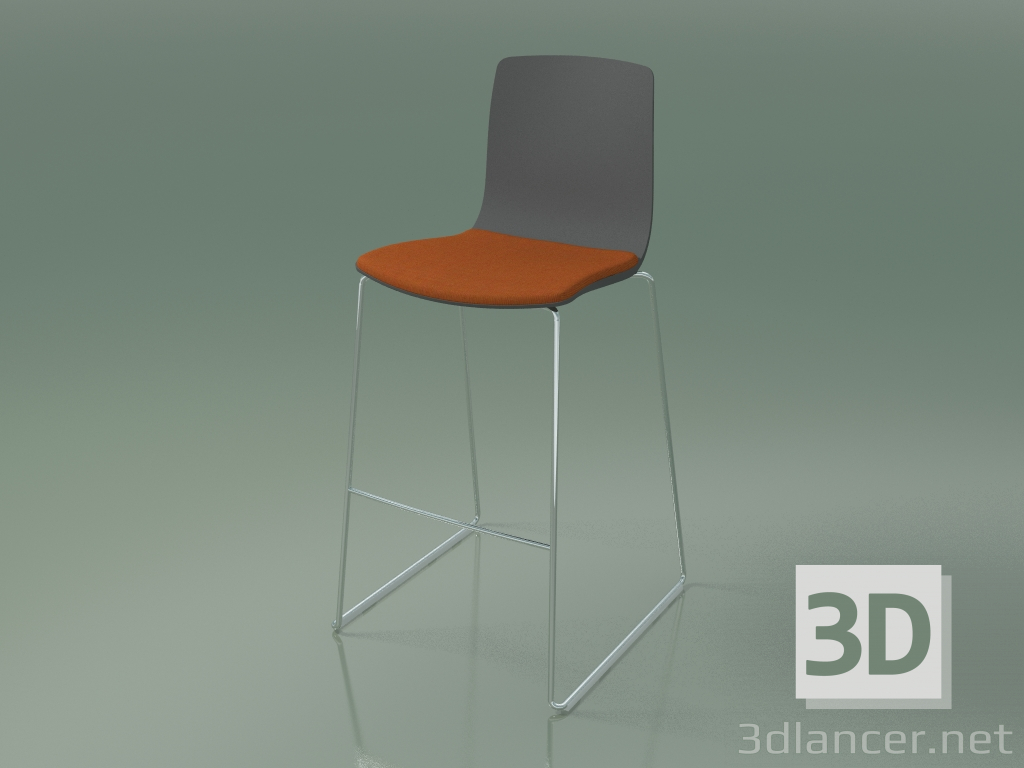 modello 3D Sgabello da bar 3992 (polipropilene, con cuscino sul sedile) - anteprima