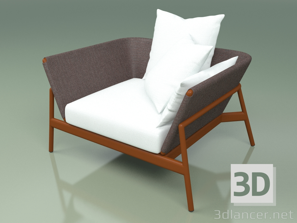 3D modeli Koltuk 001 (Metal Pas, Batyline Kahverengi) - önizleme