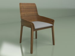 Chair Safia with upholstered seat (walnut, grey)