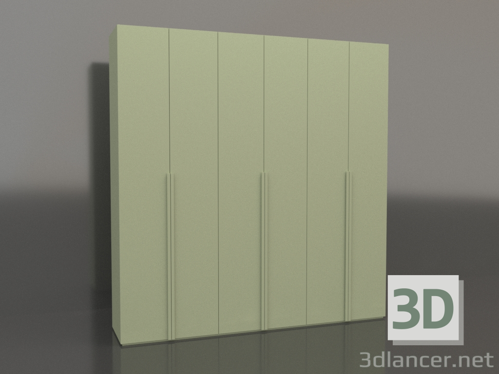 3d model Wardrobe MW 02 paint (2700x600x2800, light green) - preview