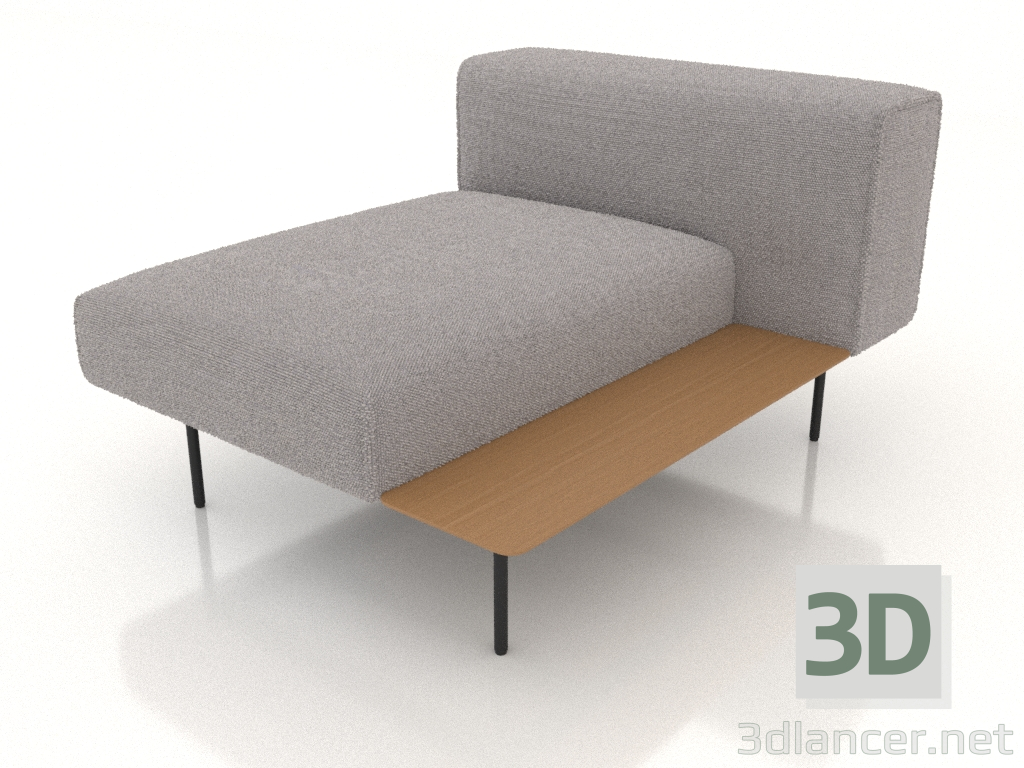 modèle 3D Module canapé pour 1 personne avec une étagère à gauche (option 4) - preview