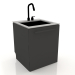 3d model Sink 60 cm (black) - preview
