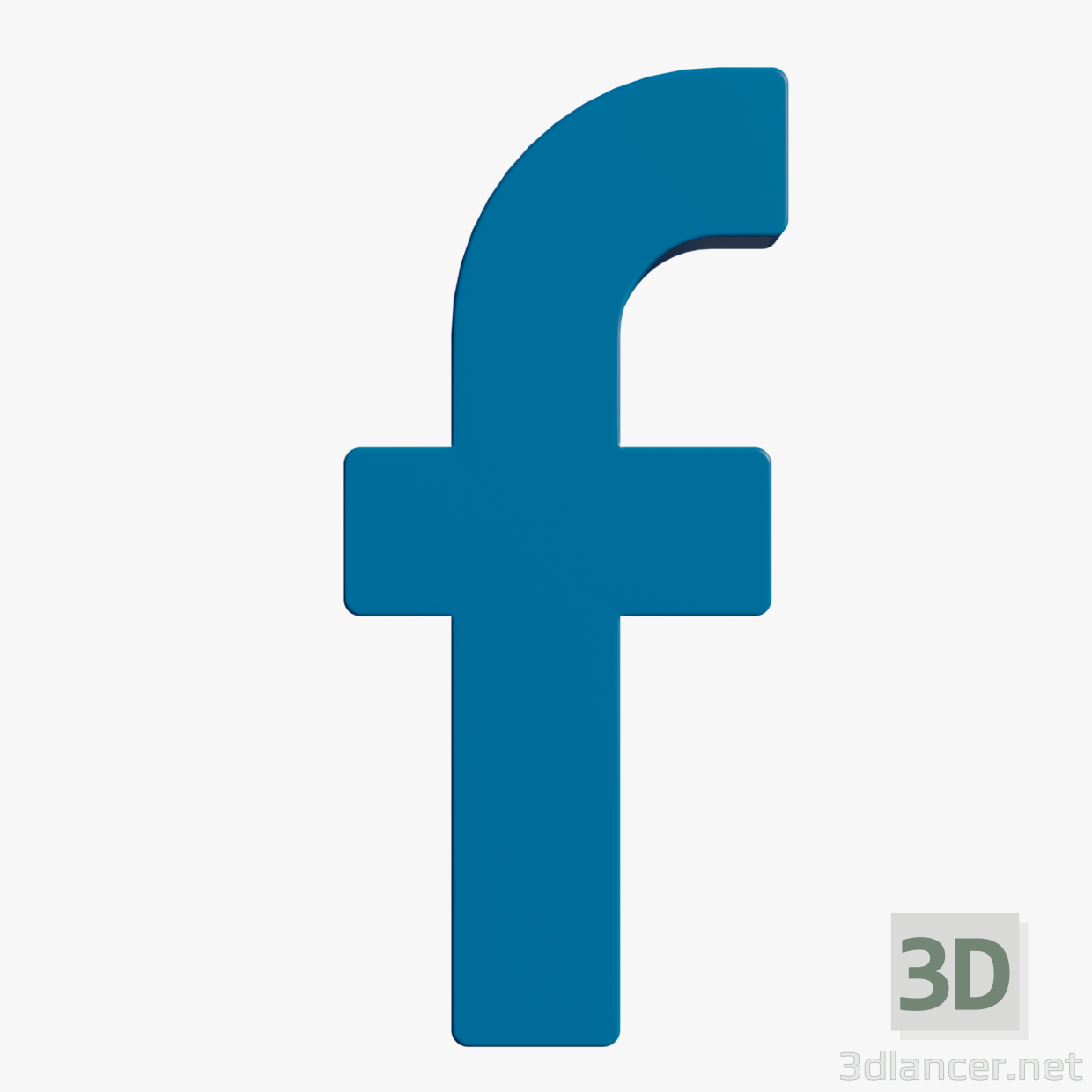 símbolo de facebook 3D modelo Compro - render