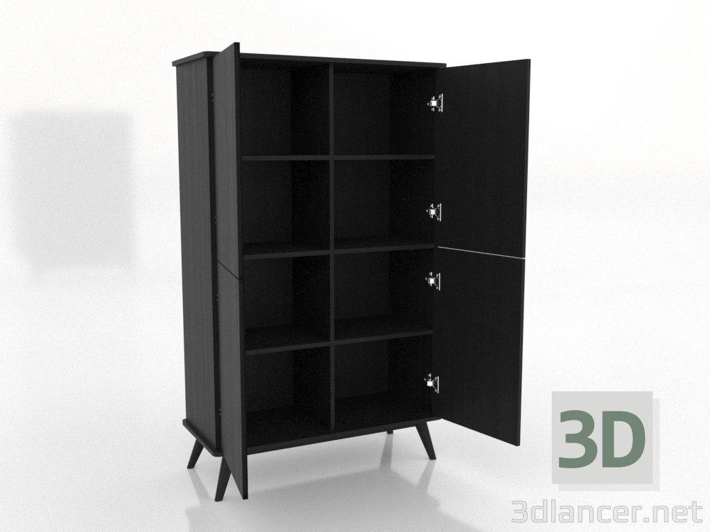 modèle 3D Armoire 5 1000x450x1650 mm (ouverte, noire RAL 9005) - preview modèle 3D Armoire 5 1000x450x1650 mm (ouverte, noire RAL 9005) - preview
