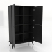 modèle 3D Armoire 5 1000x450x1650 mm (ouverte, noire RAL 9005) - preview