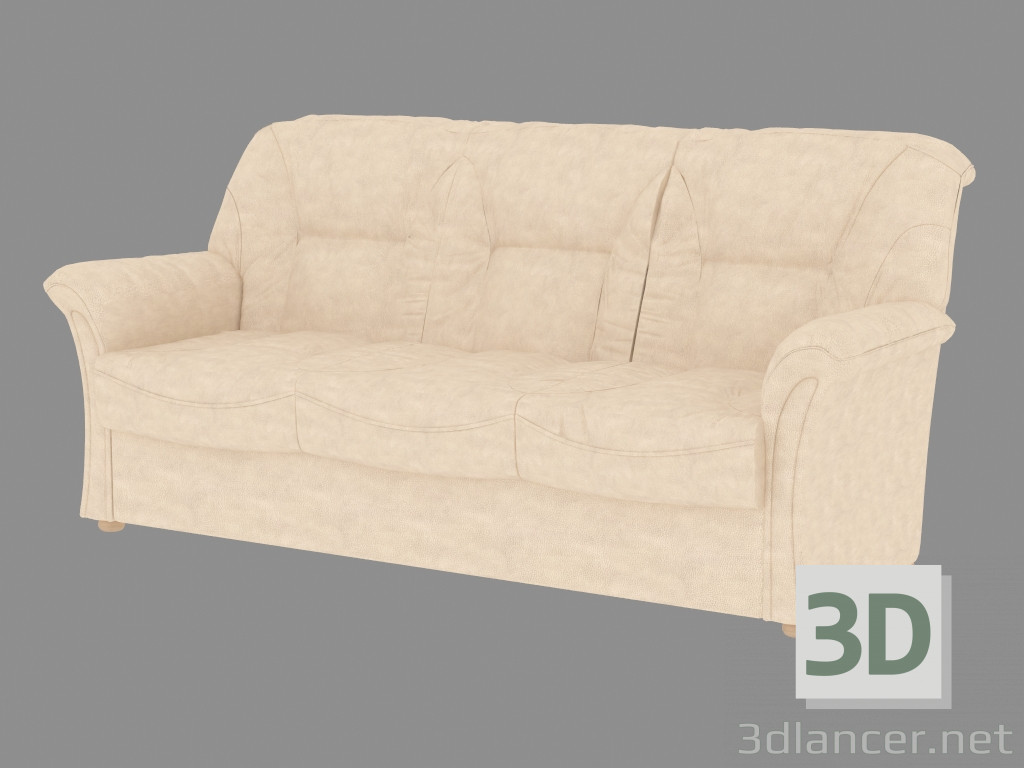 modèle 3D Canapé en cuir triple (dx3) - preview