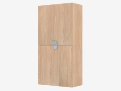 Wall element of two vertical shelves with doors