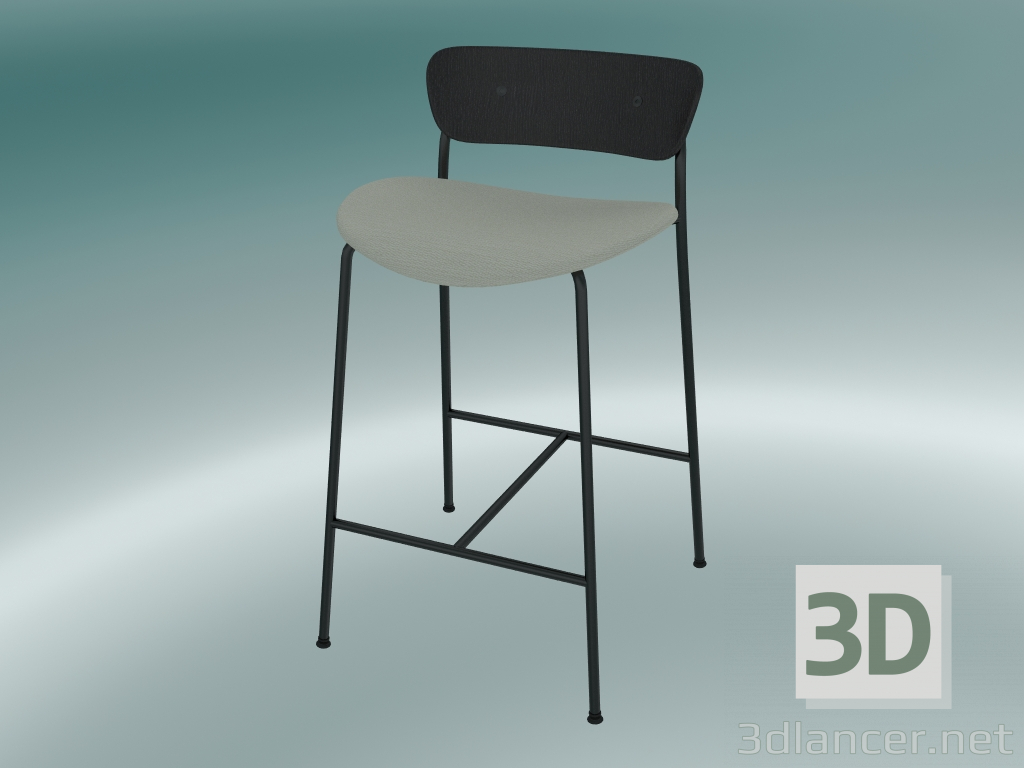 modèle 3D Tabouret de bar Pavilion (AV8, H 85cm, 48х50cm, Chêne laqué noir, Balder 612) - preview