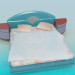 3d модель Кровать с прикроватными тумбочками – превью