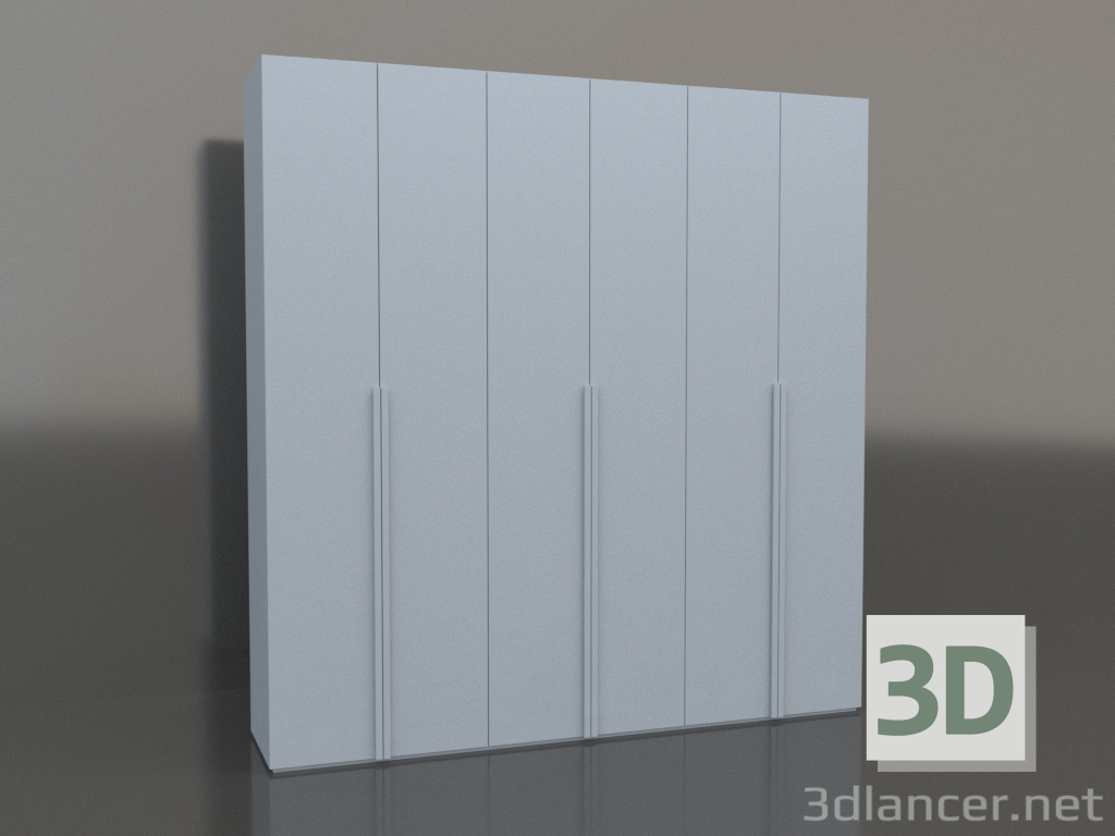 3D Modell Kleiderschrank MW 02 Lack (2700x600x2800, Himmelblau) - Vorschau