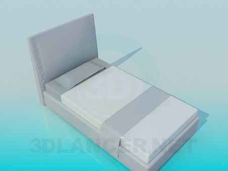 modelo 3D Cama con cabecera alta - escuchar modelo 3D Cama con cabecera alta - escuchar