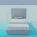 3d модель Ліжко з високим узголів'ям – превью