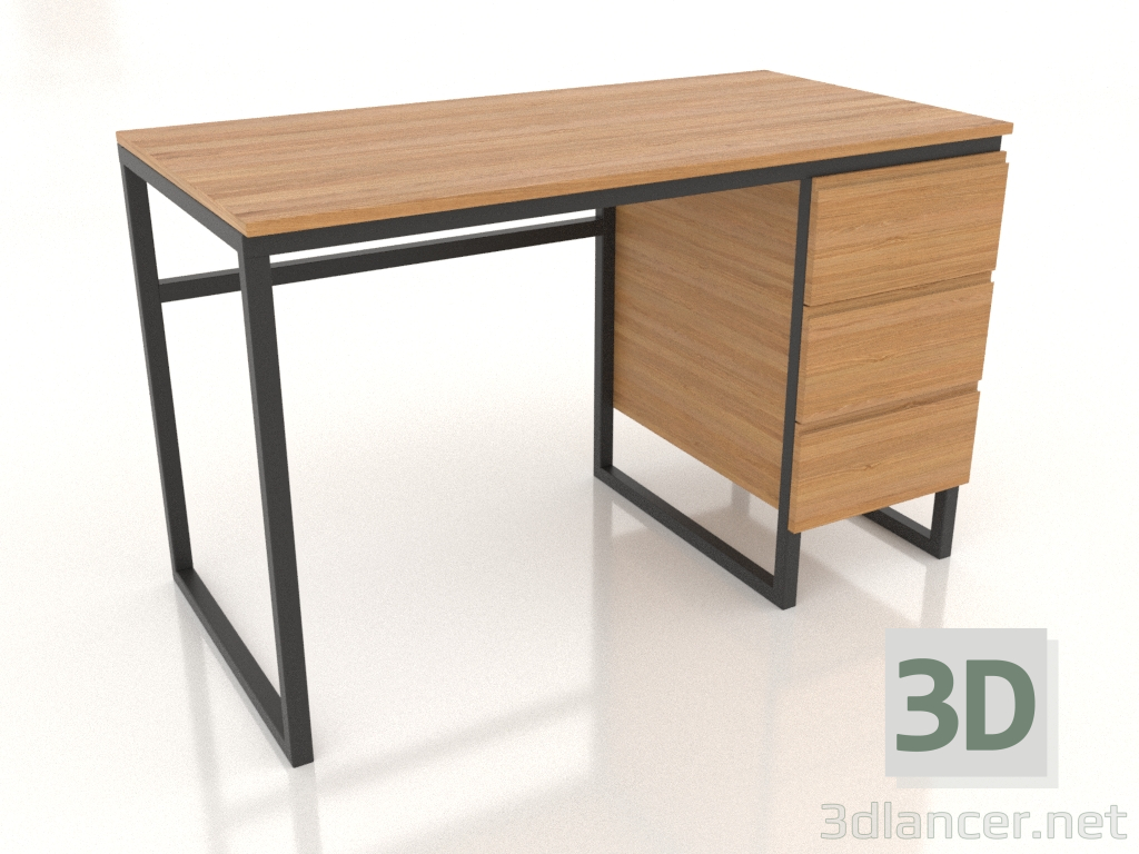 3D Modell Schreibtisch 1200x600 mm (Eiche natur) - Vorschau