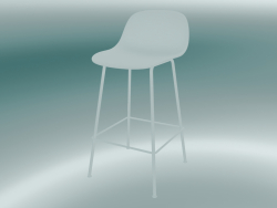 Cadeira de bar com encosto e base em tubos de fibra (H 65 cm, branco)