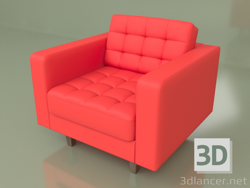 modello 3D Poltrona Cosmo (pelle rossa) - anteprima