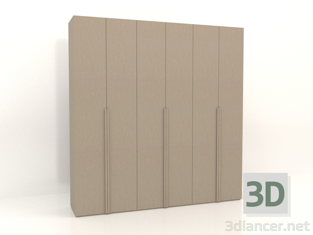 3d model Wardrobe MW 02 paint (2700x600x2800, beige) - preview
