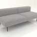 3d model 3-seater sofa module with back - preview