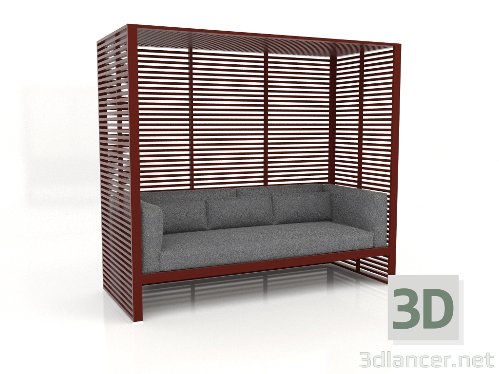 3d model Al Fresco sofa with aluminum frame (Wine red) - preview