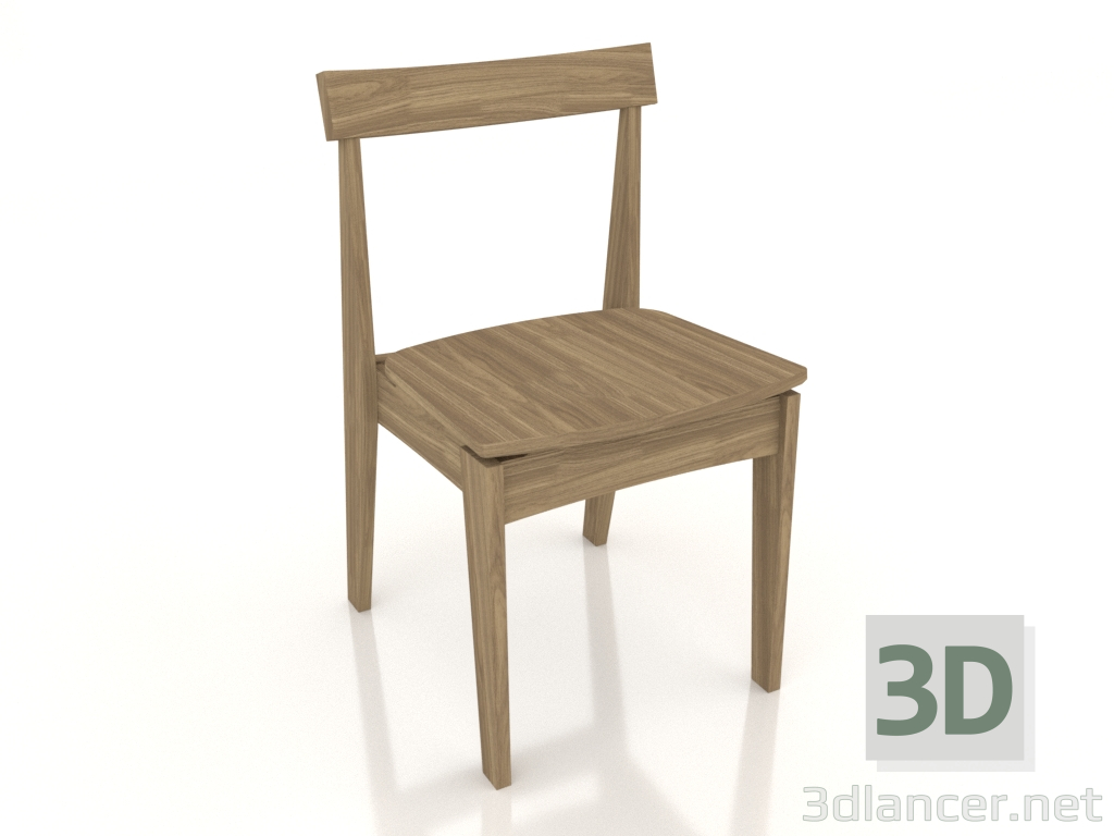 3D Modell Minimalistischer Esszimmerstuhl (Eiche) - Vorschau