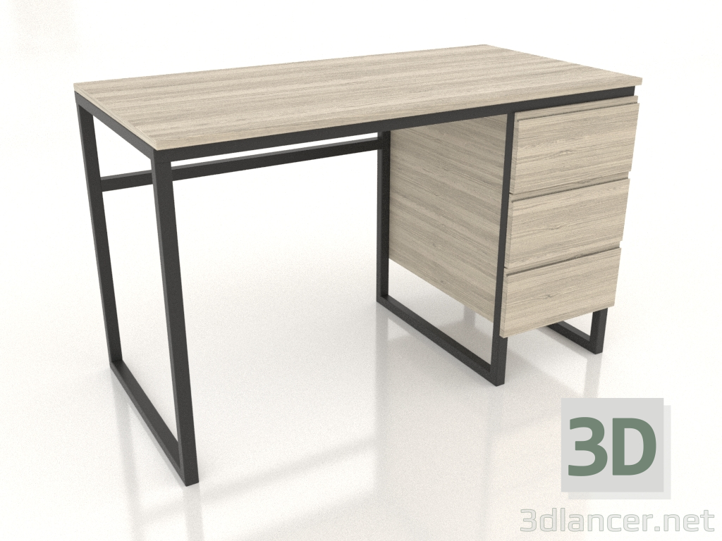 3D Modell Schreibtisch 1200x600 mm (Eiche hell) - Vorschau