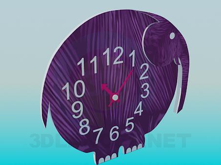 modelo 3D Reloj del elefante - escuchar modelo 3D Reloj del elefante - escuchar
