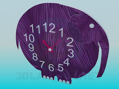 modelo 3D Reloj del elefante - escuchar modelo 3D Reloj del elefante - escuchar